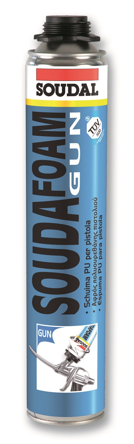 SOUDAL -  Sigillante SOUDAFOAM GUM schiuma poliuretanica flessibile per edilizia e serramenti - col. CHAMPAGNE - q.ta 825 ML